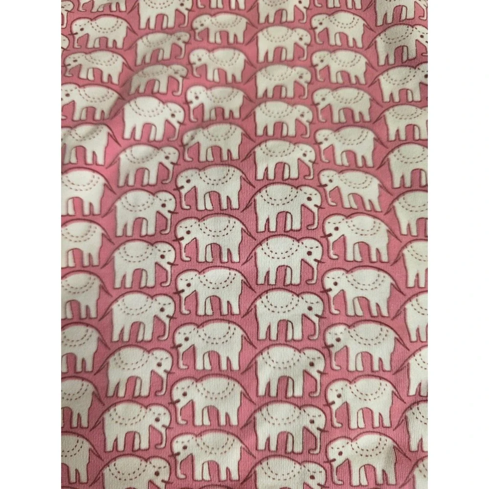 Roller Rabbit Kids Pink Hathi Elephant Pajama Set 100% Cotton Size 10 Years